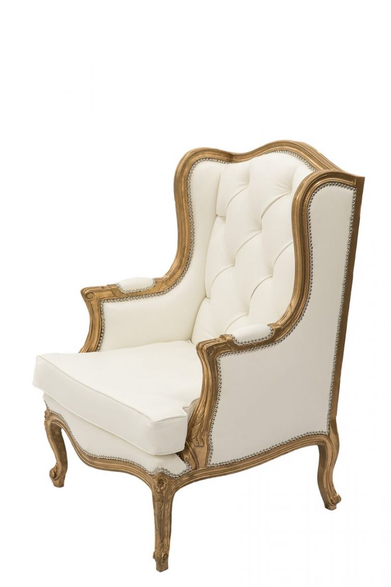 White & Gold Throne Chair