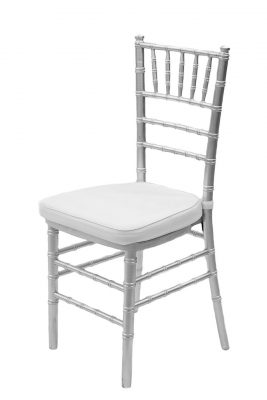 Silver - White Cushion Chair