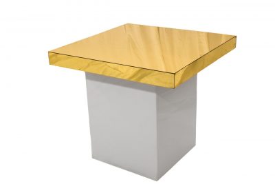 Small White Table - Gold Top