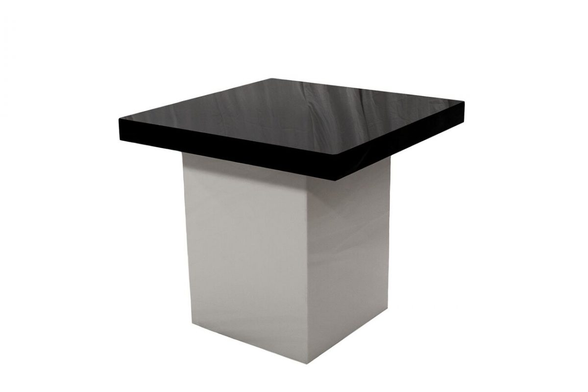 Small White Table Black Top