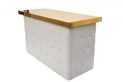 White Tufted Bar - Gold Top