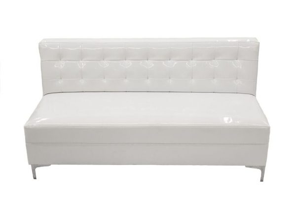 White Armless Patent Leather Sofa