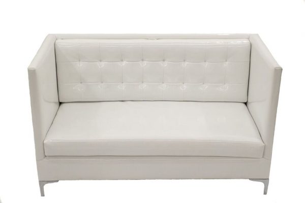 White High Back Patent Leather Sofa